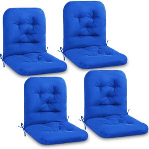 Chunful Tufted Back Chair Cushion Indoor Outdoor Weather Resistant Swivel Rocker Patio Chair Cushions for Outdoor Furniture(Royal Blue,4 Pack)