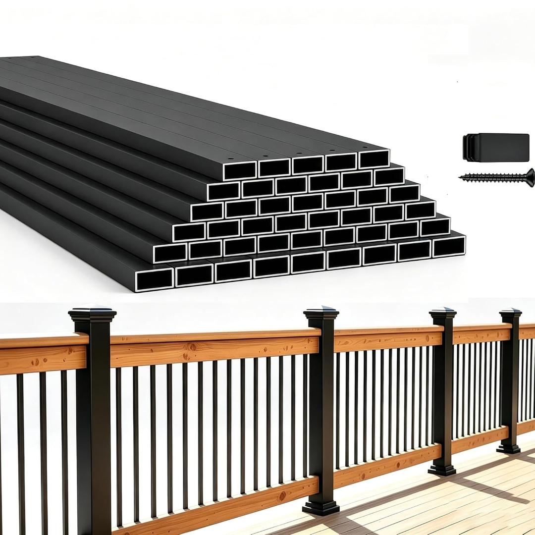 50 Pack 26 Inch Black Rectangular Stainless Steel Deck Balusters