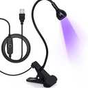 AORAEM Nail Lamp LED Nail Manicure Dryer Curing Light with Black Gooseneck and Clamp for Gel Nails