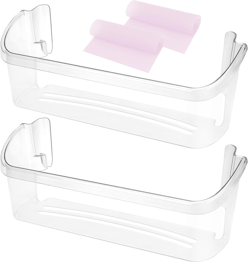 242126602 Refrigerator Door Bin Shelf Replacement for Frigi-daire Refrigerator Bottom Side Door Shelf Bin 2 Shelves, Fetechmate Refrigerator Door Bin Replace FFSS2625TS0 LFSS2612TF0-2 Pack