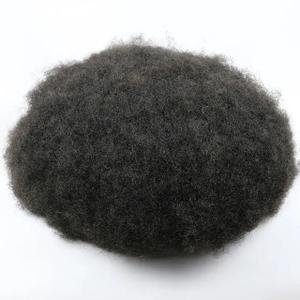 Hair Wigs Men's African American Wig Durable Thin Skin Black 100% Human Hair Replacement Man Prosthesis(20R#_110%_FREE_8X10) (6 Inch)