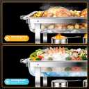 4 Pack Chafing Dishes for Buffet 9QT, Chafing Dish Buffet Set Rectangular with 4 Serving Tongs, Full Size Chafing Pan, Buffet Server Warmer Parties New Year, Chafers and Buffets Warmers Sets