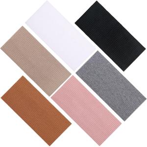 XTREND 6 Packs Knitted Wide Headbands for Women Ribbed Headband Non Slip Boho Head Bands Thick Hairbands Workout Outdoor Yoga Sports Hair Accessories (Black, White, Dark Gray, Khaki, Caramel, Pink)