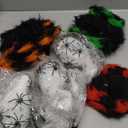 3 Pack Halloween Colorful Hairy Spiders Decorations with Hanging Spiders Eggs, 3-in-1 Different Size & Red Eyes Giant Realistic Scary Halloween Spiders Decor Indoor Outdoor Yard Party Wall Window