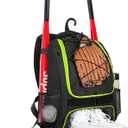 Goloni | Baseball Backpack,Baseball Bag for Adult,Softball Bat Bag with Shoes Compartment,Large Main Compartment for Helmet & accessories, Fence Hook (Lemon green)