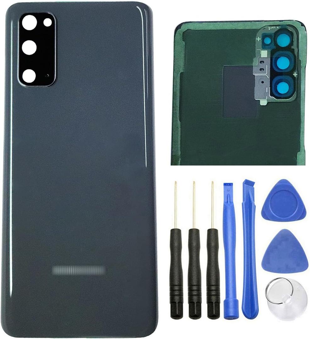 ubrokeifixit Housing Galaxy S20 Rear Back Glass Cover Replacement for Samsung Galaxy S20 6.2" G980,S20 5G G981,S20 5G UW Verizon(NOT for S20+ 6.7",NOT for S20 Ultra 6.9") (Gray+Camera Lens)