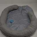 Cooling Dog Bed with Water Mat and Pillow, Waterproof Cooling Mat for Medium Small Dogs up to 50lbs, Pet Cool Pad with Summer Cool Fabric (Grey, G-Shaped)