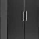 Prepac Elite Tall Garage Storage Cabinet & Pantry Storage Cupboard, 2-Door Freestanding Bathroom or Pantry Cabinet with Adjustable Shelves, 16" D x 32" W x 65" H, Black