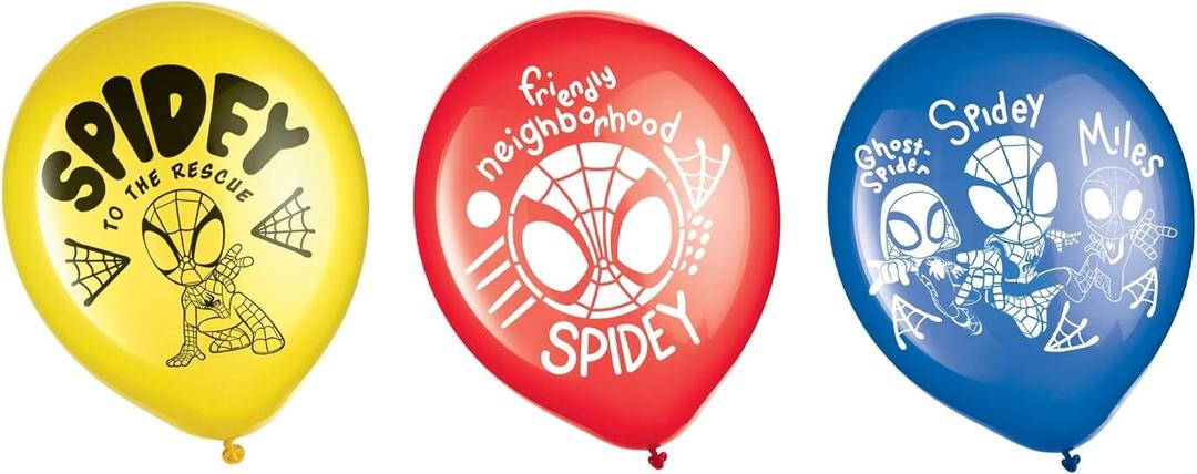 Latex Balloons - 12" - Perfect for Birthdays, Theme Days & Special Events, Spidey & His Amazing Friends, Pack of 6