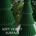 Set of 3 Christmas Tree Velvet Decorations,Dark Green Modern Velvet Cone Christmas Tree Figurine Centerpieces Gifts for Xmas Holiday Table Mantel Living Room Home Decor