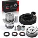 Engine Timing Belt Kit with Water Pump for Audi A3 A4 TT, for VW Eos GTI Jetta Passat, 2005-2009, 2.0T, Replace OE TCK334, TS26334, TB334K1