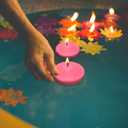 10 Hour Pink Floating Candles Large 3" Unscented Dripless Pool Water Wax Floating Candles for Vases, Centerpieces at Valentine's Day Wedding, Party, Holiday, Set of 12