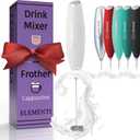 Elementi Frother Wand - Easy to Use Milk Frother Handheld Electric Stirrer for Powder Drinks, Durable & Powerful Protein Powder Mixer Wand, Coffee Stirrers Electric (White)