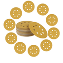 5-Inch 8-Hole Hook and Loop Gold Sanding Discs, Pack of 50 Sandpaper, 150-Grit