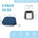 F.Y.Dreams 3 Pack 304 Stainless Steel Sandwich Containers With Silicone Lids/ 3 * 35 OZ/Plastic Free Lunch Box/Metal Bento Box/Snack Containers/Navy