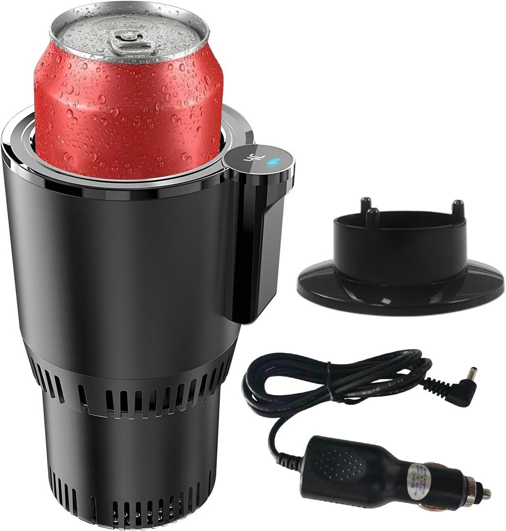 Smart Car Heater & Colder Cups|Car Cup Holder|Quick Thermal Heating Cups|Car Refrigerator Quick Cooling Cups|Suitable for Most Cars,Chirstmas Gift for Men/Women (Black)