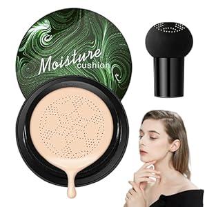 Mushroom Head Air Cushion CC Cream Foundation Makeup, Moisturizing Non-Greasy BB Cream Foundation, Long Lasting Matte Concealer Full Coverage Face Makeup Liquid Foundation for All Skin Types(Ivory)
