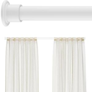 Tension Curtain Rod by EZFurni, 28 to 42 Inch, Adjustable Curtain Rods No Drilling, Heavy Duty tension Rod, AntiSlip Spring Loaded Curtain Rods for Window, Closet, Door, White