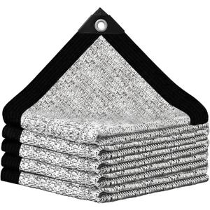 Aluminum Shade Cloth 10x10',80% Aluminum Reflective tarp,Durable Mesh Tarp with Grommets,Shade Cloth for Garden,Car, Outdoor Pergola,Greenhouse,Chicken Coop and Dog Kennel(Silver) (1010FT)