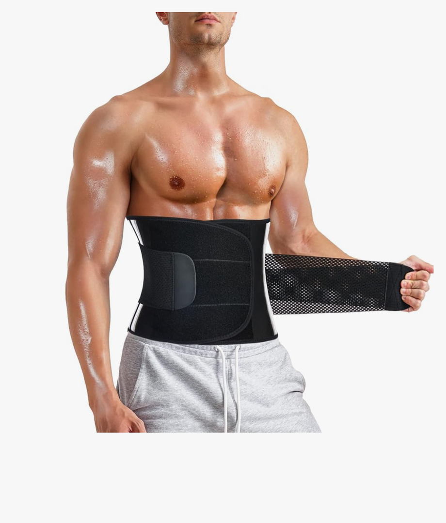 Men Waist Trainer Trimmer Tummy Control Compression Shapewear Body Shaper Sweat Belt Size 3XL