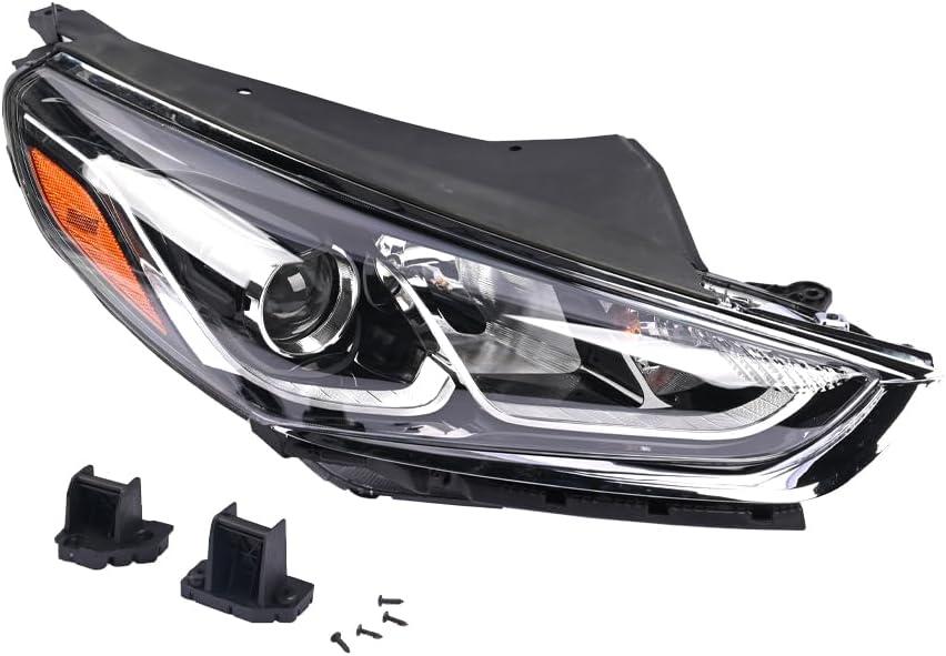 Front Right Passenger Side Headlight w/Bulbs Compatible with Hyundai Sonata 2018 2019 92102-C2500