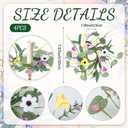 4 PCS Spring Flowers Taper Candle Rings Wreaths 1.38" Mini Spring Summer Floral Taper Candle Holder Wreaths Colorful Artificial Wildflowers Table Centerpieces Wreath for Church Home Wedding Decor