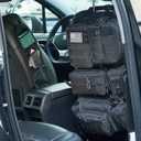 Tactical Car Seat Back Organizer,Tactical Molle Seat Back Organizer with 6 Detachable Molle Pouch,Universal Fits for Car Truck Jeep Vehicle Black