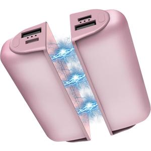 Hand Warmers Rechargeable 2 Pack,10000mAh Split-Magnetic Electric AI Handwarmer Power Bank,3 Levels, Camping,Hunting in Winter (Pink)