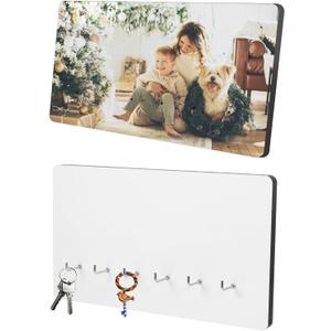 1 Pack Sublimation Key Holder Organizer Wood Blanks Personalized Wall Hooks Hanger Decor Clothing Hooks Wall-Mounted DIY Blanks for Home Office Organization