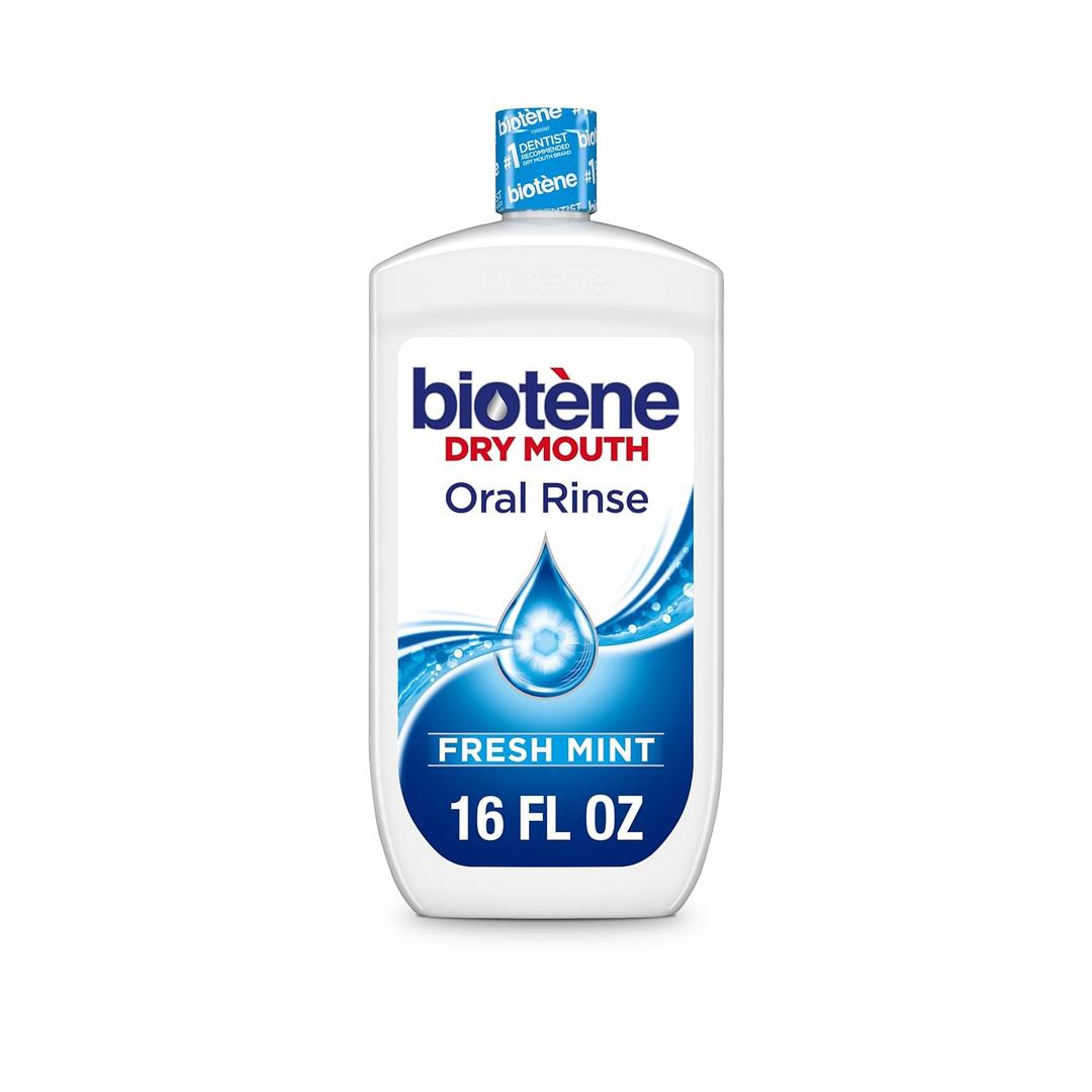 Biotne Oral Rinse Mouthwash for Dry Mouth, Breath Freshener and Dry Mouth Treatment, Fresh Mint, 16 Fl Oz