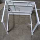 White Folding Table with Metal Legs and Wooden Tabletop, 31,5'L x 29,5'W x 19'H inch