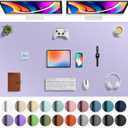 Aothia Faux Leather Desk Mat - Large Mouse Pad, Non-Slip PU Leather Blotter, Waterproof Writing Surface for Office and Home (Lavender, 63" x 24")