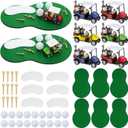 Gemscream 48 Pcs Golf Table Centerpiece Decorations with Practice Ball Cart Toy Golf Course Shaped Mat for Sport Themed Supplies Birthday Party Decor