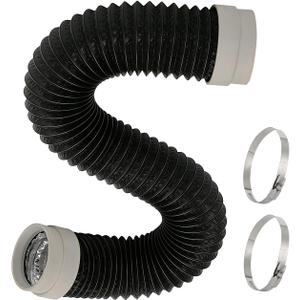 5FT Dryer Vent Hose, Heavy Duty 6-Layer Flexible Aluminum Dryer Duct with 4 Inch Rubber Seal Connectors, Heat Resistant Easy-Install Exhaust Hose for Tight Spaces, Universal Dryer Vent Kit