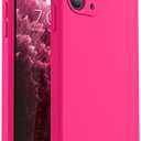Vooii Compatible with iPhone 11 Pro Case, Upgraded Liquid Silicone with [Flat Edges] [Camera Protection] [Soft Anti-Scratch Microfiber Lining] Phone Case for iPhone 11 Pro 5.8 inch - Hot Pink