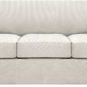 H.VERSAILTEX 3-Piece Stretch Sofa Slipcovers for 3 Cushion Couch, with Upgraded Thicker Jacquard Fabric (Sofa, Ivory) 25x25