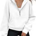 AUTOMET Womens Hoodies Fleece Fall Fashion Outfits Workout Sweatshirts Y2k Winter Zip Up Jackets Oversized Tops Clothes 2026 (Small, White)