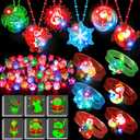 88 Pcs Halloween Party Favors, Halloween Toys Gifts for Kids, LED Rotating Necklaces Light Up Glasses Bracelets Led Rings Glow In The Dark Temporary Tattoos for Halloween Party Decorations Supplies