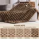 Anysay Heated Blanket Full Size with 1/2/4/6/8 Hours Auto-Off 10 Heat Level, 62'' * 84'' Cozy Faux Rabbit Fur Bubble Electric Blanket with Overheat Protection(Brown)