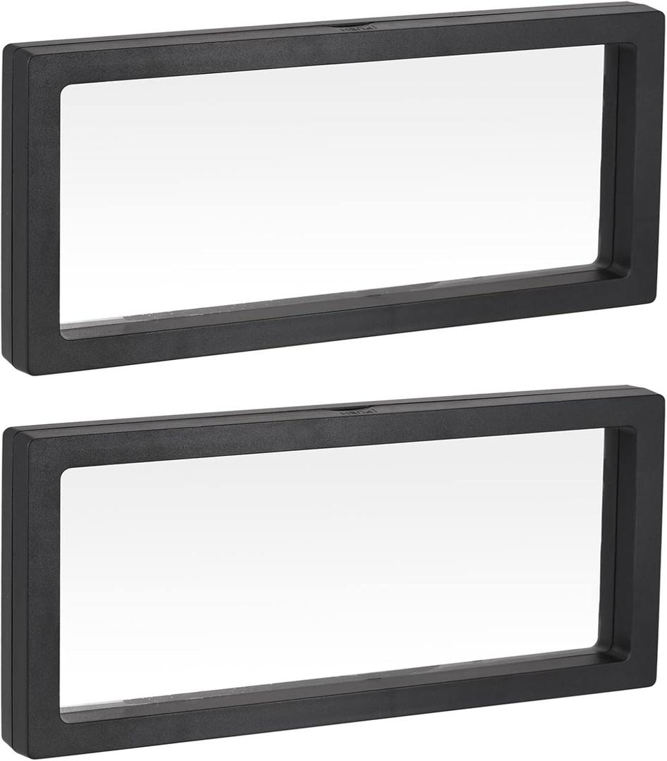 MECCANIXITY Floating Frame Display Holder Stand 3D Jewelry Display Box 11.81 x 4.33 x 0.79 inch Black for Ring Necklace Bracelet Earring Pack of 2