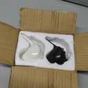 Ceramic Bird Toilet Bolt Covers Decorative Toilet Bolt Caps,Set of 2 Toilet Caps for Bottom of Toilet, Toilet Screw Cover Caps for Bolts Bathroom Decor Acessories, Easy Installation (Black+White)