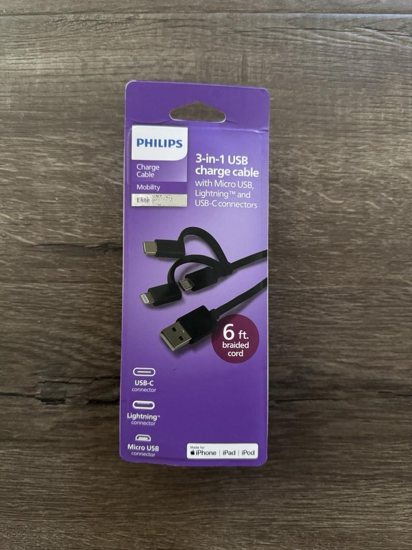 6 FT 3-in-1 USB Charge Cable