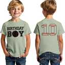 SOFEON Birthday Boy Shirts Boys Baseball T-Shirt 6th 7th 8th 9th 10th Birthday Party Tees Kids Baseball Fan Outfit B-Day Tops