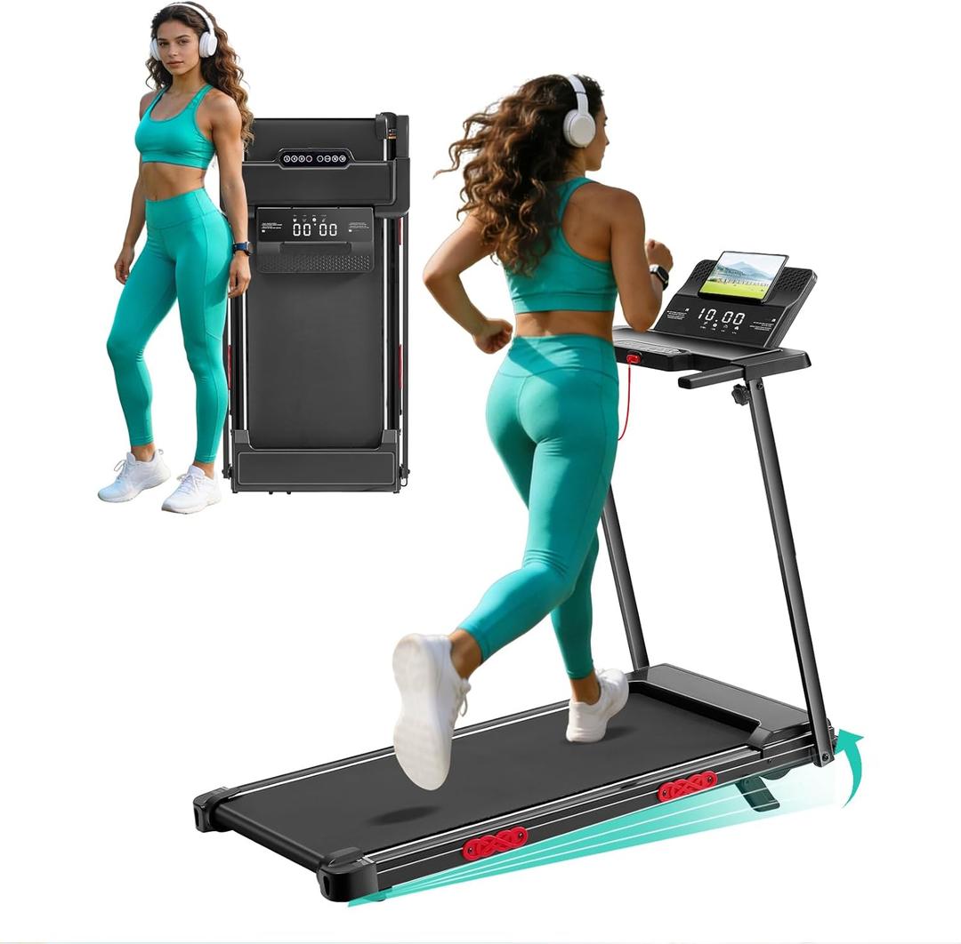 Small Treadmill with Incline, 3.5HP Electric Treadmills for Home Exercising, Walking Pad Treadmill with Handle Bar and Incline, 0.6-10MPH Portable Mini Treadmills for Home Small, 400LBS Capacity