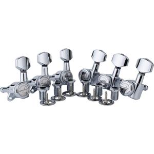 Guyker Guitar Locking Tuners (6 for Left) - 1:18 Lock String Tuning Key Pegs Machine Head with Hexagonal Handle Replacement for ST TL SG LP Style Electric, Folk or Acoustic Guitars - Chrome