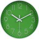 jomparis Modern Office Green Decor Wall Clock 12" Silent & Non-Ticking Battery Operated Quartz Round Clock