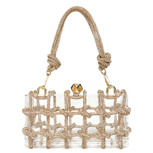 Clear Acrylic Bag Rhinestone Acrylic Clutch Crystal Evening Purses for Women Glitter Handbag for Wedding Cocktail Party Prom