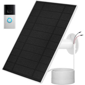 Ring Doorbell Solar Charger, Compatible with Ring Video Doorbell 3/3+/4, Battery Video Doorbell Plus, 13ft Waterproof Charging Cable, 5V6W Fast Charging (White)