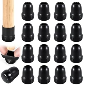 16PCS Chair Leg Sliders for Carpet/Rug, Teflon Glides Chair Leg Caps for Hardwood Floors, Round Furniture Slider Pads for Quickly and Easily Moving Furniture, Protect Floor(Black,Fit 0.5"-0.7")