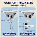 Ceiling Curtain Track, 6ft - 9ft Curtain Track with Roller Hooks, Ceiling Mount Rail Set Room Divider for Living Room, Bathroom or Hospital, White